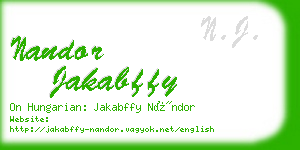 nandor jakabffy business card
